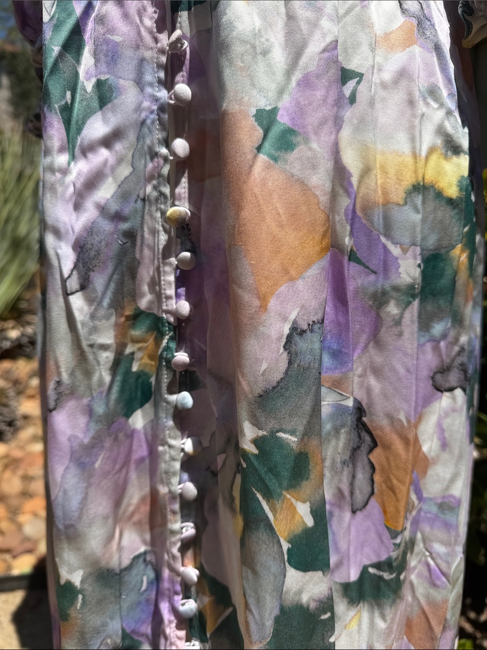 New! For Love and Lemons Floral long Sleeve Maxi Dress - Lavender & Pastel Print - Picture 3 of 8